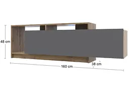 Стінка у вітальню Doros U2 Тахо Графіт ДСП 160х38х48 см (41510106) - мініатюра 5