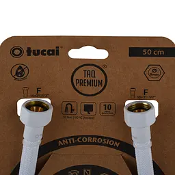 Шланг водяний Tucai TAQ Premium Grif 1/2″x1/2″ BВ 0,5м.Антикор. ACB HG-1212-500 (Білий Мат) 209973 - мініатюра 2
