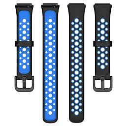 Силіконовий ремінець Primolux Perfor Classic для фітнес браслета Huawei Band 7- Black Blue - мініатюра 5