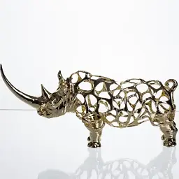 Декоративна фігурка Yiwu Rhinoceros 23х6х10 см металева статуетка колекційна для дому декор на камін HP-7-22 - мініатюра 4