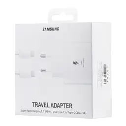 Мережевий зарядний пристрій Samsung TA800 20W With Cable Type-C to Type-C High c0py Білий - мініатюра 2