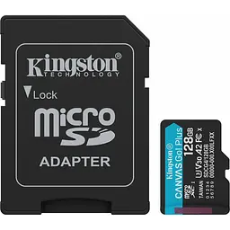 Карта пам'яті Kingston MicroSDXC 128GB Canvas Go! Plus class10 UHS-I U3 V30 +adapter SD (SDCG4/128GB)
