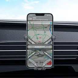 Тримач Borofone Point air outlet gravity linkage car holder BH78 до 7 дюймів чорний - мініатюра 7