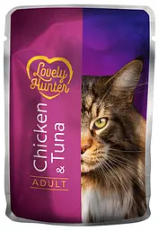 Вологий корм для дорослих кішок з куркою та тунцем Lovely Hunter Adult with Chicken and Tuna 85 г
