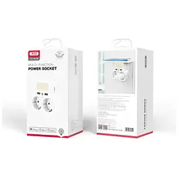 Мережевий фільтр-розгалужовач XO WL09 (2 х розетки 2 х USB) білий - мініатюра 4