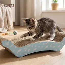 Happet Картонна кігтеточка "ZAZU"+Котяча м'ята, 43x10x22 см (DK05) - мініатюра 4