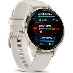 Смарт-годинник Garmin Venu 3S Soft Gold Stainless Steel Bezel with Ivory Case and Silicone Band (010-02785-04/54) [111833] - мініатюра 2