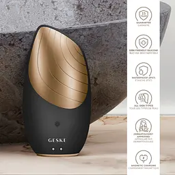 Уцінка. Електронна звукова термощітка для обличчя GESKE Sonic Thermo Facial Brush 6 в 1 сіра  - мініатюра 5