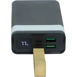 Портативний акумулятор XO PR129 20000 mAh з лампою та дисплеєм чорний - мініатюра 3