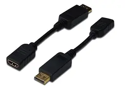 Переходник Digitus DisplayPort to HDMI (AM/AF) 0.15m - мініатюра 1