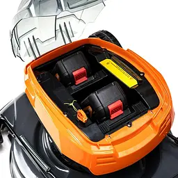 Газонокосарка акумуляторна GTM BLM42 KIT (42 см, 25-75 мм, 45 л, BL, 18+18 В, комплект) - мініатюра 4