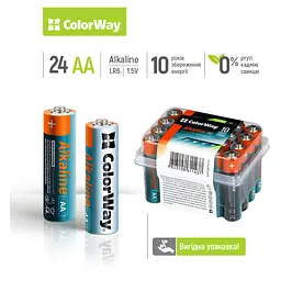 Батарейка ColorWay AA LR6 Alkaline Power (лужні) * 24 plastic box (CW-BALR06-24PB) - мініатюра 2