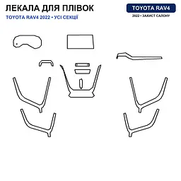 Набір Плівок захисних для салону Toyota RAV4 V (XA50) 2018-2025 TPH (Кансолі Дисплея Ручок) Тип 2 - мініатюра 3