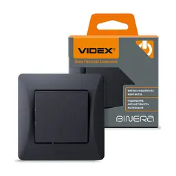Перемикач Videx BINERA 1кл прохідний чорний графіт (VF-BNSW1P-BG) - мініатюра 4