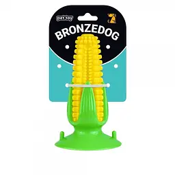 Іграшка для Собак Bronzedog PetFun Кукурудза на Присосці з пищалкою 16 х 9 см - мініатюра 5