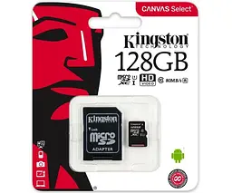 Карта пам'яті Kingston Canvas Select microSDXC UHS-I 128GB + SD-adapter (SDCS/128GB) - мініатюра 2
