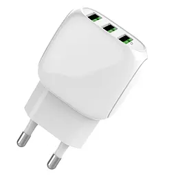 Блок зарядний пристрій 3 порти USB LDNIO A3315 Micro USB кабель-набір білий - мініатюра 5