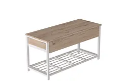 Банкетка з ящиком Ferrum-decor Дрейк 1 550x1000x400 метал Білий ДСП Дуб Сан-Марино16 мм (FRD-103053) - мініатюра 6