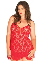 Сорочка беби-долл Leg Avenue Rose Lace Flair Chemise, Queen Size