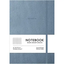 Зошит Genius А5 96 аркушів у клітинку м'яка палітурка Denim Blue (A5-7148K)