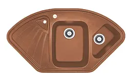 Кухонна мийка Adamant CONSENSUS terra-cotta 1045x575x190 мм, кутова з крилом 104,5 см