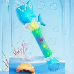 Пістолет з мильними бульбашками H038 Shark + bottle 50ml Light Blue - мініатюра 3