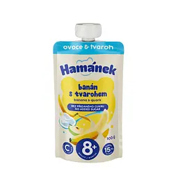 Пюре Hamanek з яблук та банана з сиром пауч 100 г