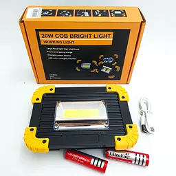 LED Прожектор акумуляторний COB 20Вт світлодіодний ліхтар 5 режимів з функцією Power Bank UKC 811 - мініатюра 3