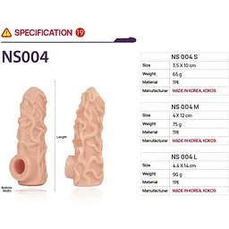 Насадка на член Kokos Nude Sleeve NS 004 M - мініатюра 4
