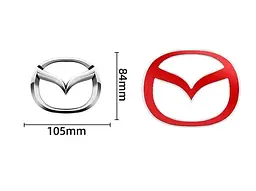 Емблема Mazda 105×84мм Хром пластик (на скотчі) (вир-во Завод) CH - мініатюра 2