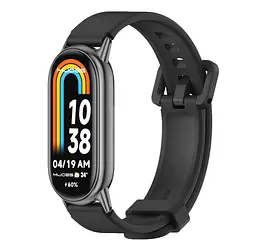Силіконовий ремінець Mijobs для фітнес браслета Xiaomi Smart Band 9 Black - мініатюра 2