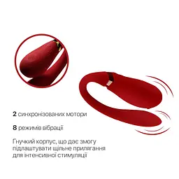 Смартвібратор для пар Zalo - Fanfan Bright Red - мініатюра 5