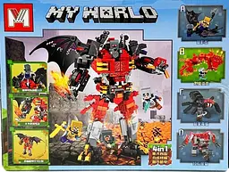 Конструктор 4 в 1 My World MG1108C Minecraft ігровий набір Отруйний павук 191 деталь - мініатюра 6