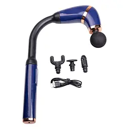Перкусійний масажер Fascial Gun Massage 4 насадки, синій Huizhou HP-11-11BL