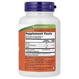 Спирулина Spirulina 120 растительных капсул NOW vit0004889 - миниатюра 2