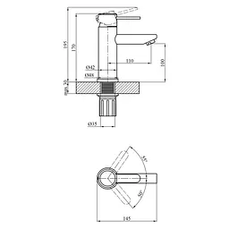 Змішувач для раковини Agua Elposo - INOX010CR (CV035460) - мініатюра 9