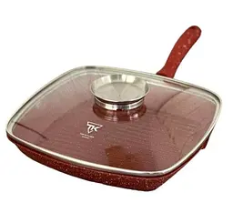 Набір каструль із сковородою Top Kitchen TK-000103 із гранітним покриттям 12 предметів Червоний - мініатюра 6
