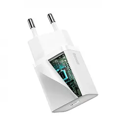 Мережевий зарядний пристрій Baseus Super Si 1Type-C + Cable Type-C to Lightning 20W TZCCSUP-B02 White - мініатюра 2