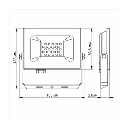 Прожектор Videx LED TITANUM TLF206 20W 6000K (TLF206) - мініатюра 2
