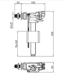 Арматура наповнювальна Koer KT-0105-1/2" з боковим підведенням латунна різьба 1/2" KR5610, Білий - мініатюра 3