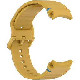 Силіконовий ремінець BeCover Ribbed Tape для Samsung Galaxy Watch (20 mm) 3 41 mm/4 40mm-44mm/5 40-44mm/6 40-44mm/7 40-44mm Yellow (712051) - мініатюра 2