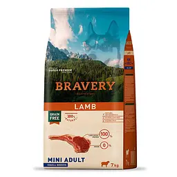 Сухий корм для собак дрібних порід BRAVERY Lamb Mini Adult з ягням 7 кг