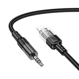 Аудіоадаптер Hoco UPA27 Spirit transparent digital audio conversion cable iP 1.2 м чорний - мініатюра 3