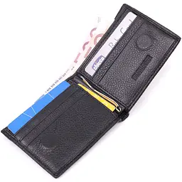 Якісний затиск із натуральної шкіри ST Leather 22472 чорний - мініатюра 5