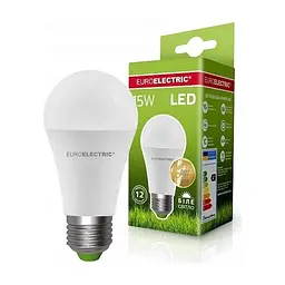 Лампочка EUROELECTRIC LED А60 15W E27 4000K 220V (LED-A60-15274(EE)) - мініатюра 2