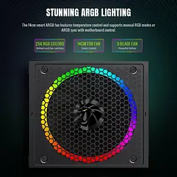 Блок живлення GameMax 750G 750W RGB 80+ Gold (RGB 750G) - мініатюра 7