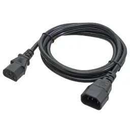 Кабель живлення від мережі PC-189, чорний, 1.8 м, Patron, IEC C14 - IEC C13, 3x1 мм² (PN-POW-EX-18)