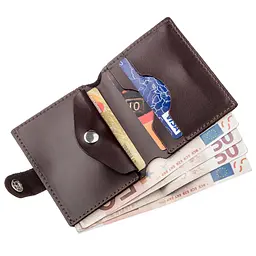 Чоловічий шкіряний гаманець SHVIGEL 10х8,5х1 см acs0015042 - мініатюра 4