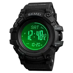 Чоловічий годинник з барометром Skmei 1358 processor (Чорний) - мініатюра 3