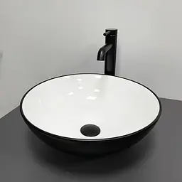 Умивальник VBI Amalfi black white накладний VBI-013401, Чорний матовий